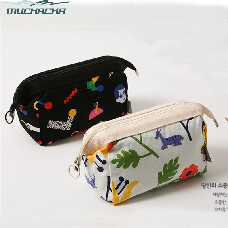 

Dropshipping Trendy Portable Wash Toiletry Bag Travel Multifunction Colorful Girls Storage Cotton Canvas Cosmetic Bag1, Black