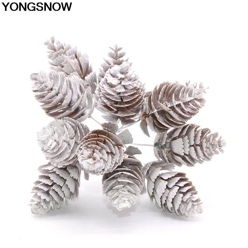 

12/24/60Pcs 4cm Artificial Pine Nuts Pinapple Grass For Wedding Party Festival Decoration Xmas Ornament DIY Scrapbooking Craft, 12pcs
