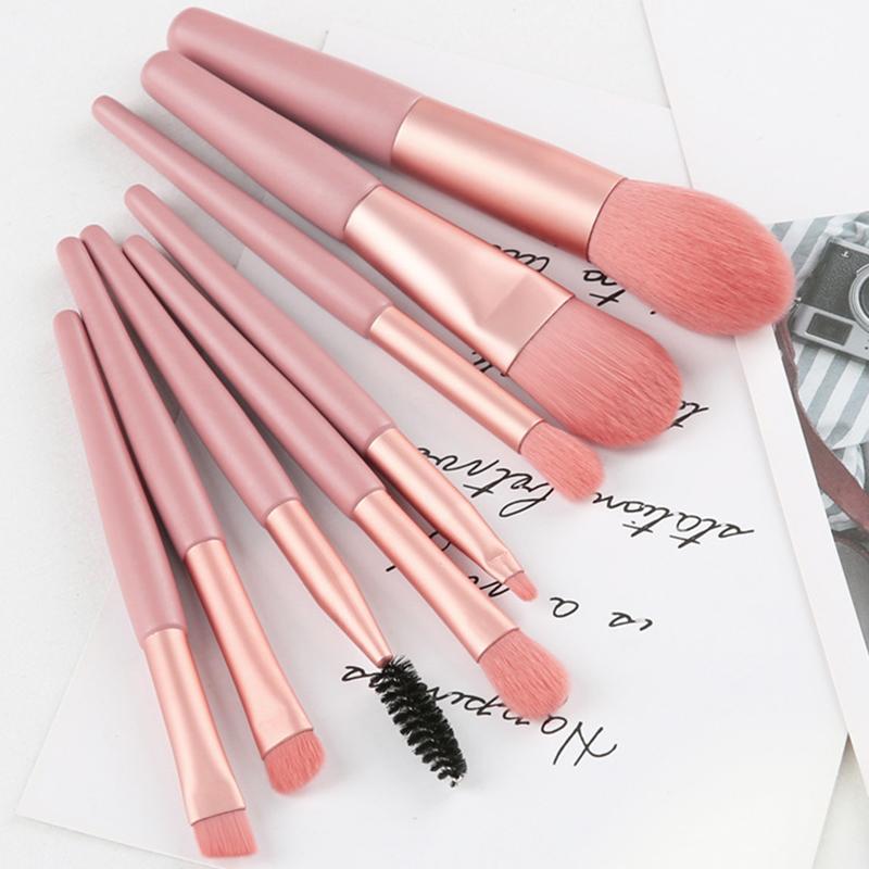 

8PCS Cosmetic Brush Set Cleaner Eye Shadow Brushes Eyelashes Foundation Blusher Blending Beauty Makeup Tools