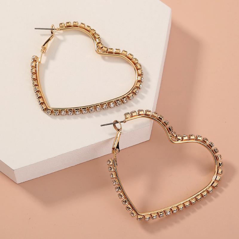 

Stud Europe And The United States Sell Personality Fashion Set Diamond Love Earrings Creative Metal Trend