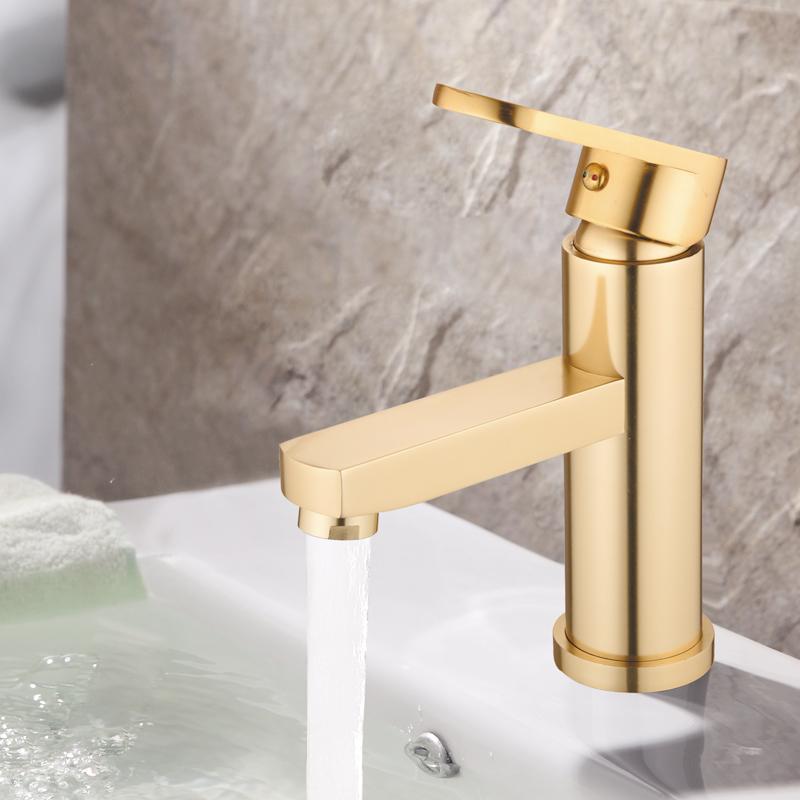 

4 Colors Space Aluminum Basin Faucet Bathroom Hand Wash Basin Faucet Hot And Cold Water Tap