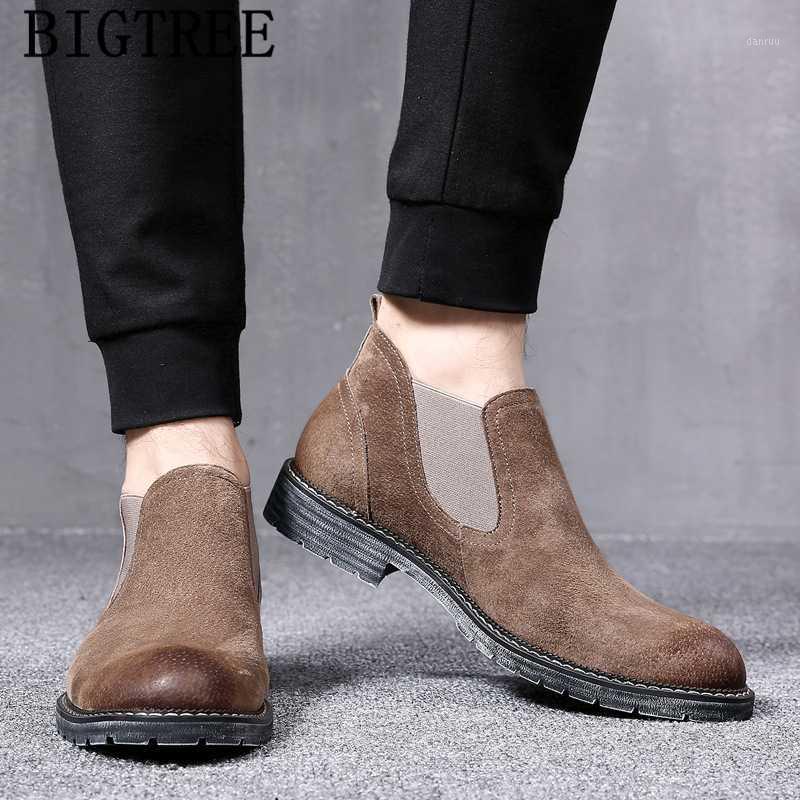 

Men Boots Genuine Leather Boots Men Winter Shoes Italian Shoes Ankle Coiffeur Ayakkabi1, No short plush