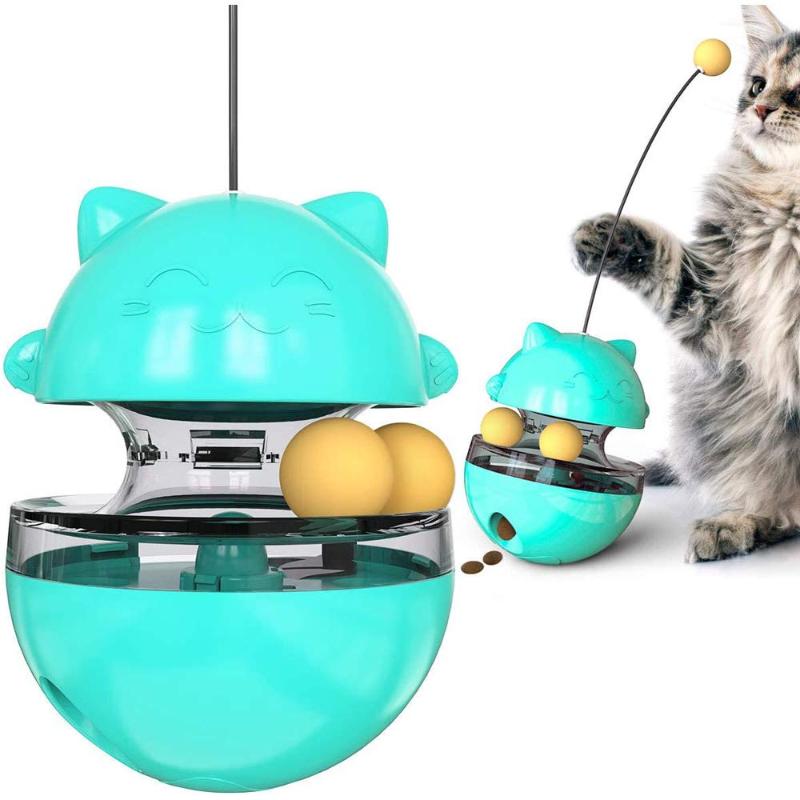 

Cat Toy Interactive Leaking Ball Tumbler With Cat Stick Pet Kitten Distribution Toys Pet Training Toy Supplies