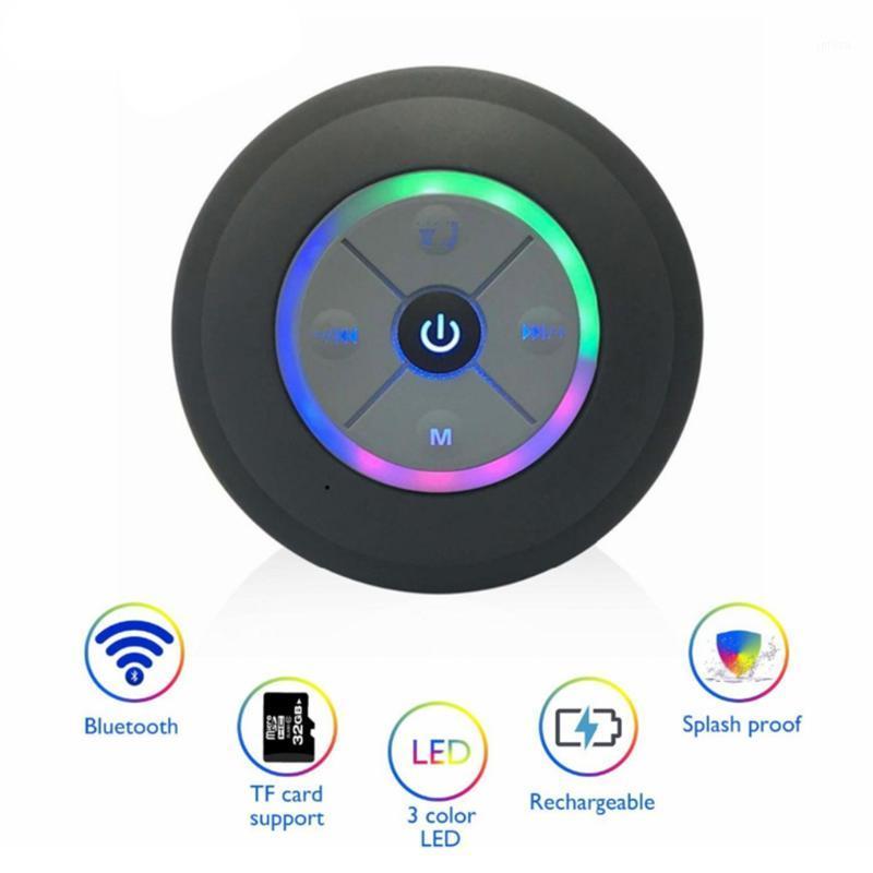 

LED Bluetooth Speaker Bathroom Shower Waterproof Portable Wireless Speaker Round Shape Rechargeable1