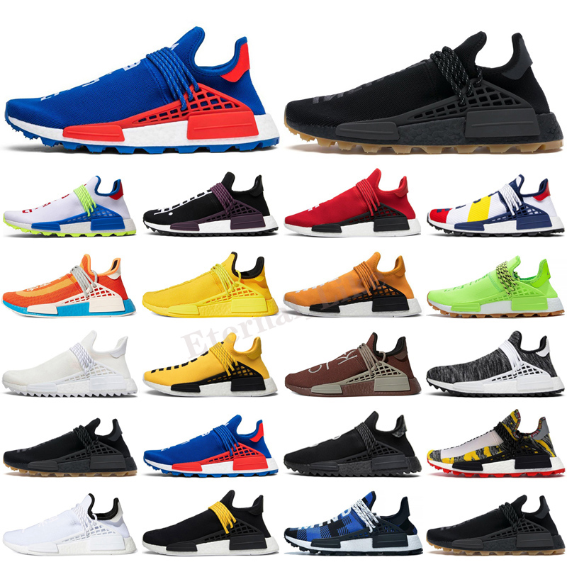

Pharrell Sun Glow HUMAN RACE Men Women Hu Pharrell Solar Pack Red BBC blue plaid run Shoes Sneakers EUR 36-46