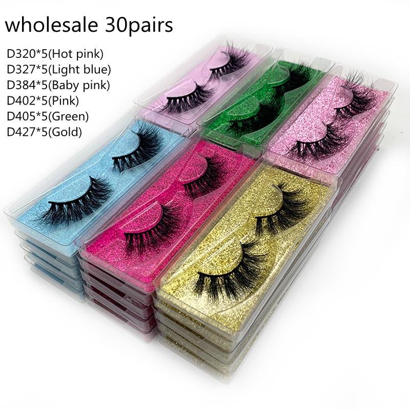 

Wholesale Lashes 30 Pairs Mikiwi 3d Mink Lashes Bulk with Clear Plastic Box Wispy Natural Mink Pack Short Messy Eyelashes