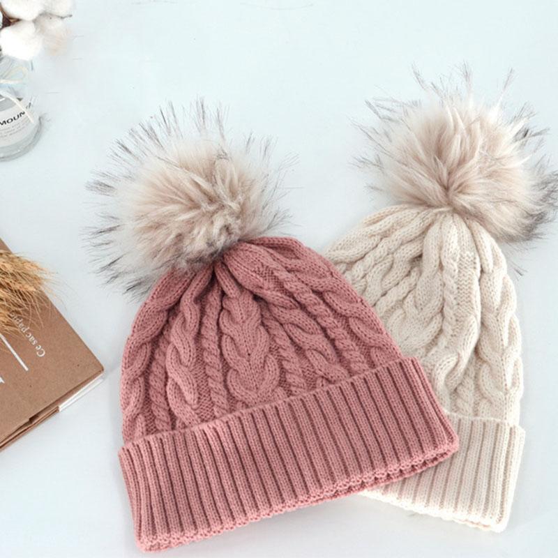 

Chunky crochet winter beanie hat for women adult girls solid color bobble cozy hat for student free pattern, Pink
