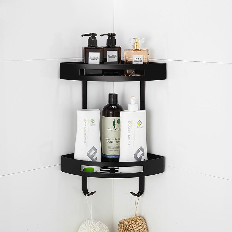 

Europe Antique Black Bathroom Shelf Toilet Corner Rack 304 Stainless Steel Basket Wall Mounted Bathroom Accessories Set