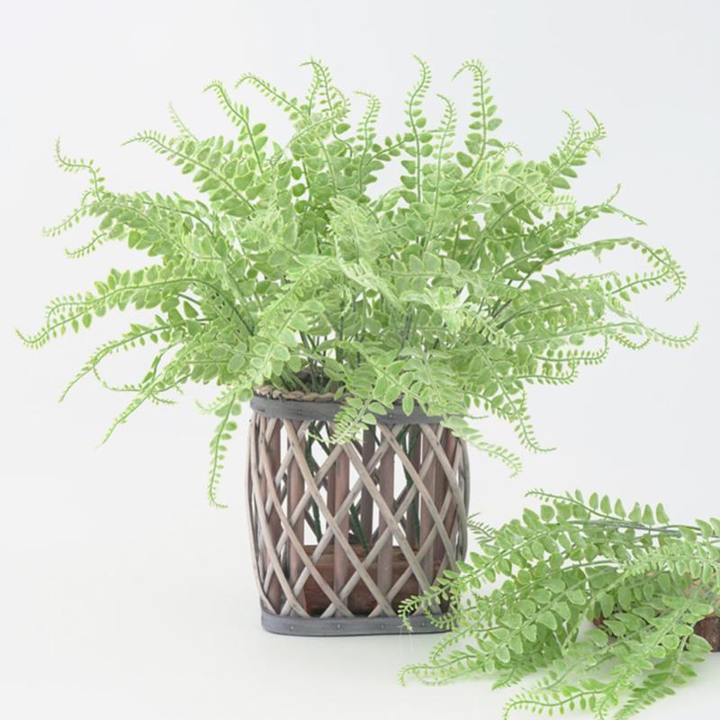 

3pcs/set 5 Forks Artificial Fern Grass Green Plant Simulation Plastic Fake Persian Leaves Home Garden Wedding Decoration1