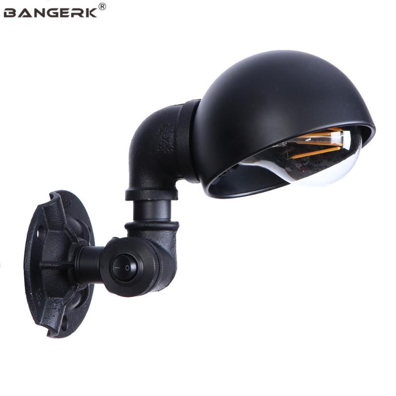 

Retro Black Iron Water Pipe LED Wall Light Industrial Wind Edison Wall Sconce Loft Decor Lamp Home Lighting Luminaire