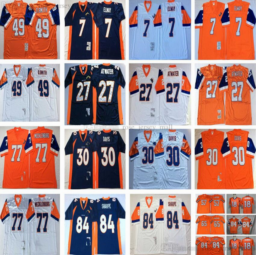 

NCAA 75th Vintage Football 30 Terrell Davis Jerseys 84 Shannon Sharpe 49 Dennis Smith 7 John Elway Karl Mecklenburg 27 Steve Atwater Jersey College Orange Blue White, Same as picture