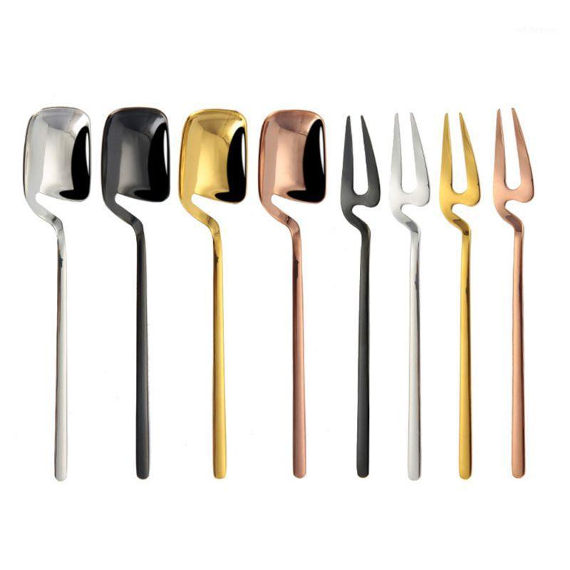 

1PC Coffee Spoon Stainless Steel Dessert Stirring Spoon Shovel Fork Ice Cream Flatware Teaspoon Tablewares1