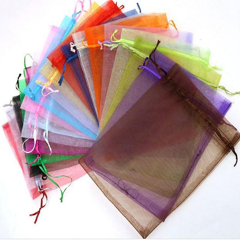 

50pcs Wedding Favor Jewelry Organizer Gift Bags Candy Bag Silk Organza Packing Pouches