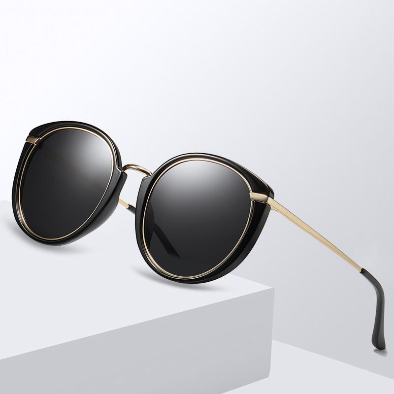 

High-grade Round Acetate+Metal Sun Glasses Fashion Polarized Sunglasses Ladies Retro Trend Summer Women Full Frame Shades 141