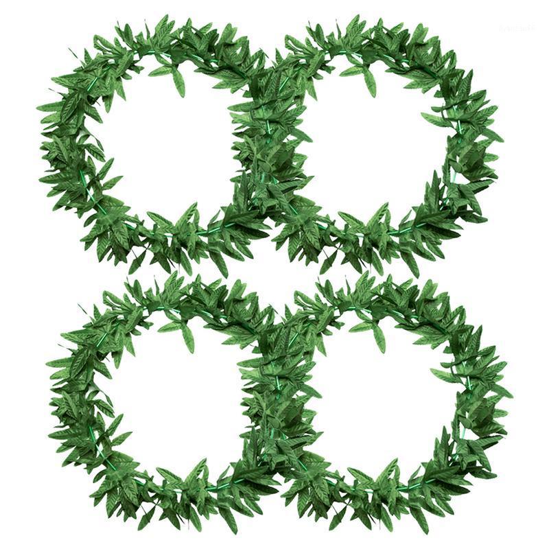 

4/6Pcs Simulated Green Leaf Wreath Garland Pendant Wreath Wedding Pendant Decorative Door Ornament Garland Party Home Decoration1, B 6pcs
