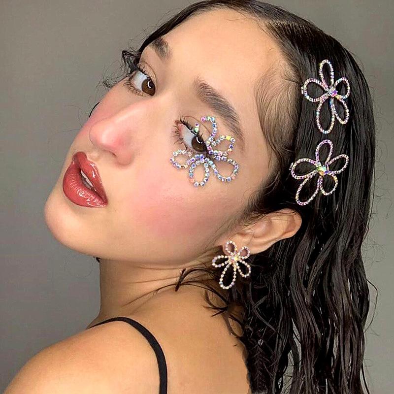 

Fashion Hair Accessories for Women AB Crystal Big Flower Hairpins Girls Korean Gold Silver Color Hair Clip Jewelry Wedding 2020