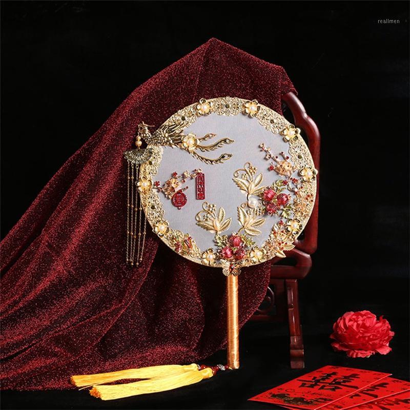 

Style Chinese Style Bride Hand Held Fan Chinese Traditional Wedding Dress Marriage Formal Dress Accessories Handmade KYY90211