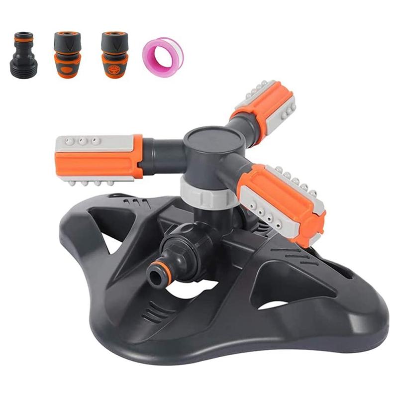 

Coverage Area Water Sprinkler Automatic 360°Rotating Irrigation Sprinkler System Watering Sprayer Easy Hose Connection, Black