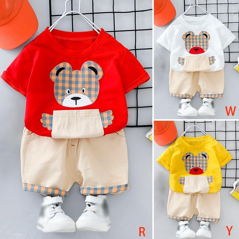 

New Hot Summer Children Clothes Girls Cartoon Bear Suit Baby Boy Short Sleeve Set Cute Fashion Two-piece Suit Outfits1