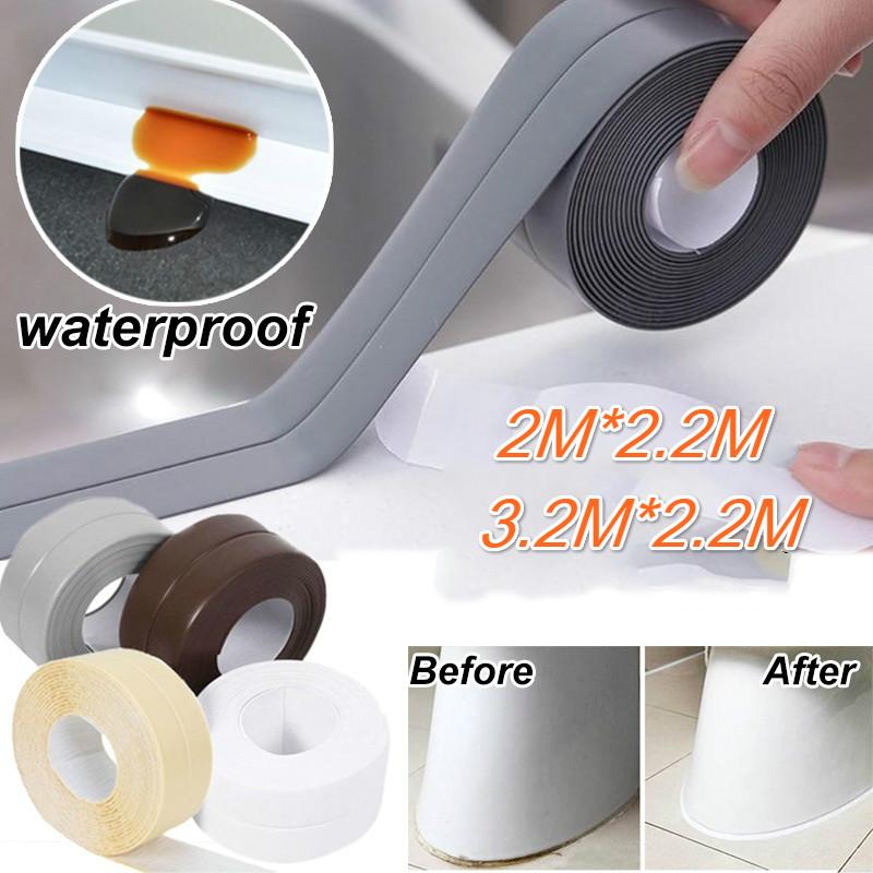 

New 3.2mx22mm Windows Bath Tape Sealing Strips Pvc Kitchen Waterproof Wall Sticker Self-adhesive Seam Toilet Corner Seal Strip