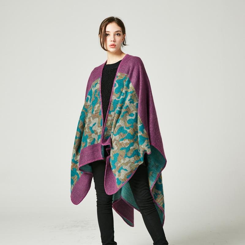 

Occident Style Poncho Scarf Oversize Long Travel Fashion All-Match Scarf Shawl Evening coat Cape Tassel women