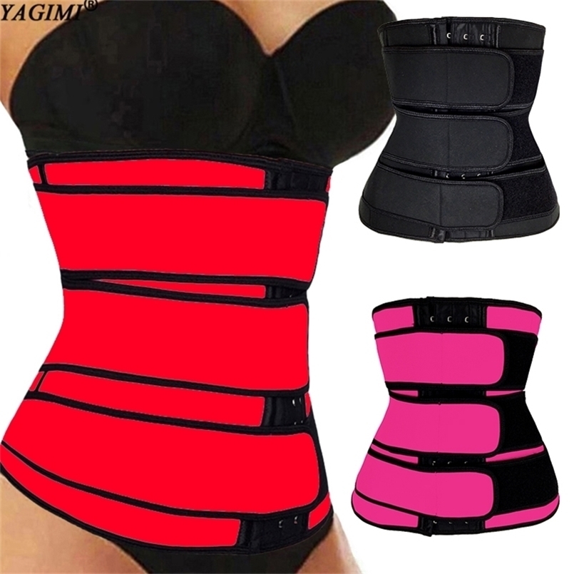 

YAGIMI Colombian Girdles Slimming Corset Women's Waist Trainer Body Shaper Shapewear Fajas Sweat Reductive Reducing Girdles 201223, 3 belt black hook