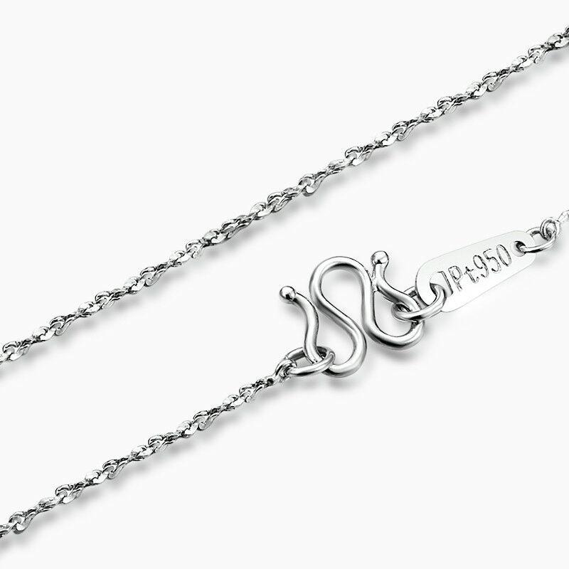 

Fine Pure Platinum PT950 Chain Women Full Star Link Necklace 18inch 2-2.5g