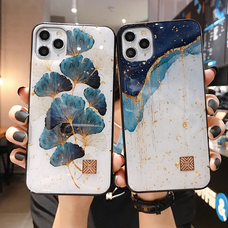 

Chic Marble Gold Foil Phone Cases for iPhone 12 11 Pro Max XR X 8 7 6 Plus Glitter Soft Silicone Cover for iPhone XS Max SE 2020 Cover