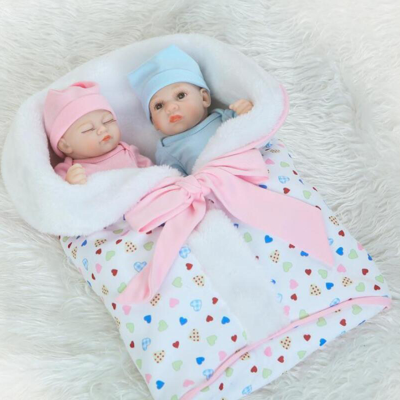 

26cm Reborn dolls with soft real gentle touch mini twin baby doll newborn for kids