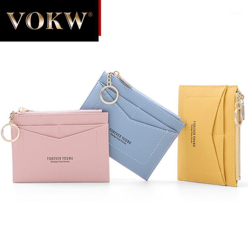 

Slim Key Chain Card Holder Women Leather Bag Small Card Wallets Female Organzier Mini Case Zipper Coin Bags1, Black