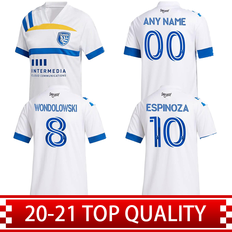 

2020 San Jose Earthquakes Soccer Jersey 20 21 MLS #10 ESPINOZA WONDOLOWSKI Uniform Mens #6 ALANIS YUEILL High-quality Football Shirts, Black