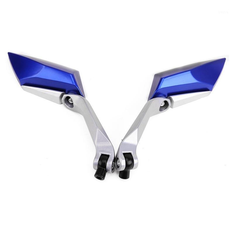 

Pair rear-view mirror for motorcycle Scooter tread screw 8mm 10mm M8 M10 blue color1