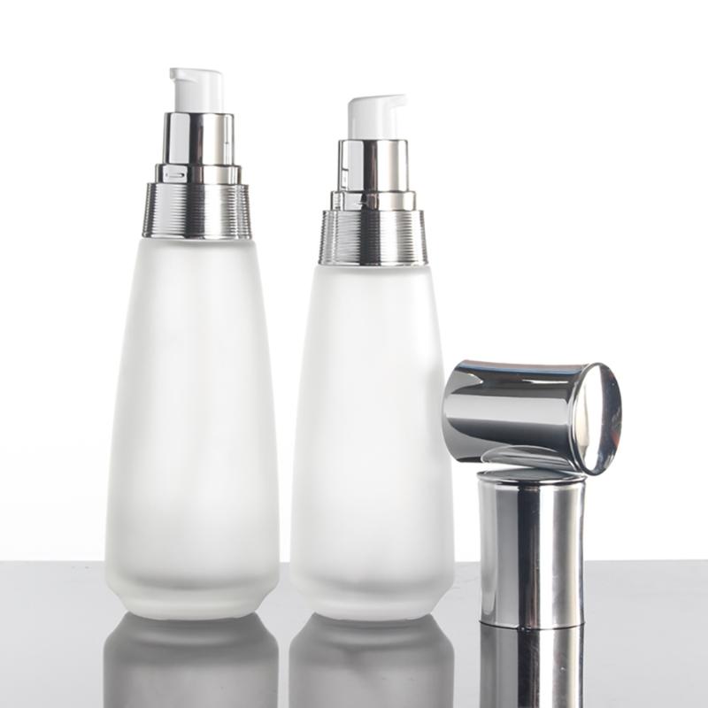 

4oz Pump for Shaving Cream Bottle,120ml Clear Frosted Glass Lotion Pump Container