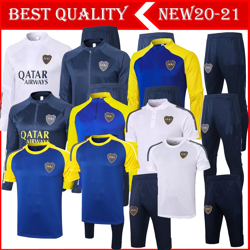 

20 21 Boca Juniors Tracksuit Men's Soccer tracksuit Full Sleeve Football Training Suit 19 20 Boca Sweatshirt and Pants DE ROSSI TEVEZ Sets, Picture color
