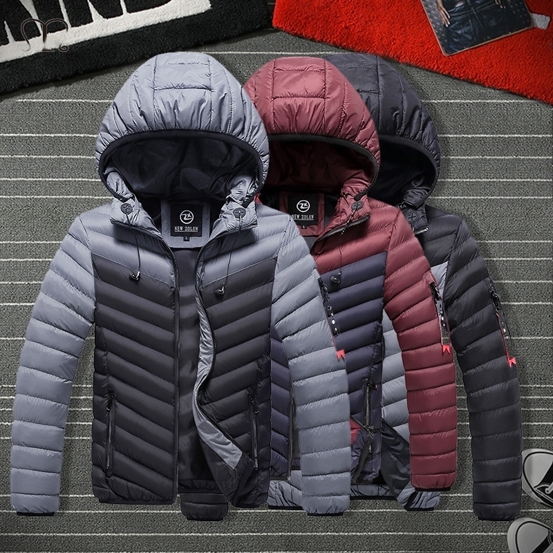 

Winter Men Jackets Coat Cotton Thick Male Hooded Warm Outwear Coats Brand Clothing Sportswear Zipper Men's Overcoat Windbreaker 201111, Hq993 grey