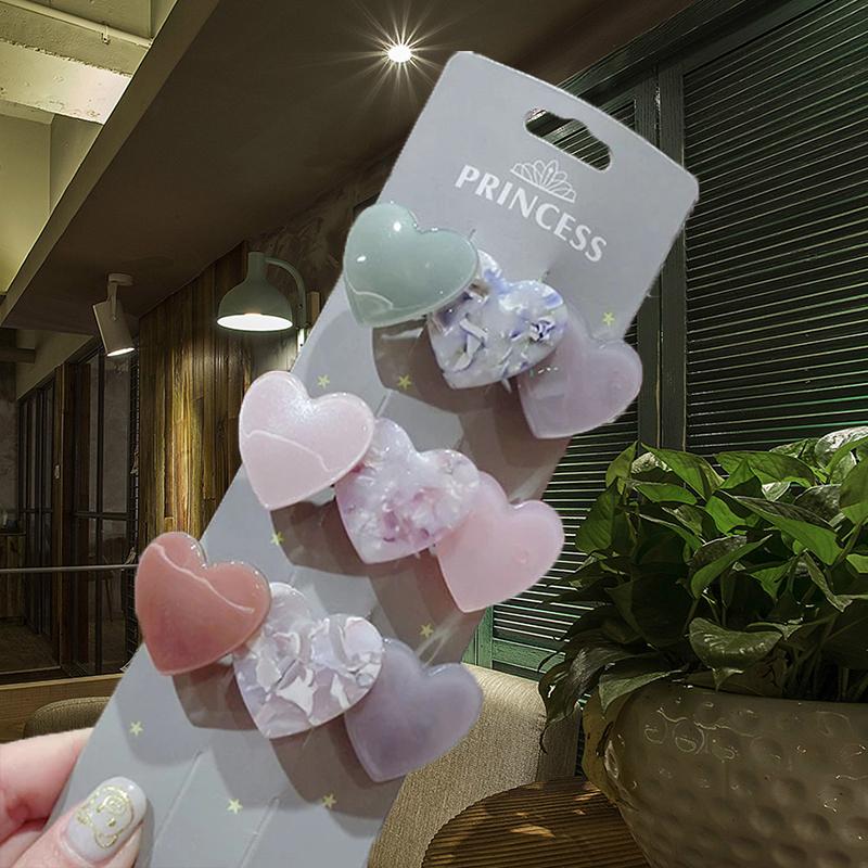 

Korean Heart Acrylic Hair Clips Pins Sweet Acetate Resin Spring Hair Barrettes For Women Girls Trendy Accessories Headwear