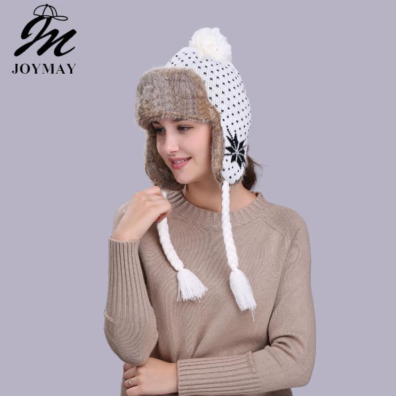 

Autumn and Winter New Snowflake Earmuffs Hat Plush Ushanka Outdoor Autumn and Winter Knitting Woolen Cap designer bonnets