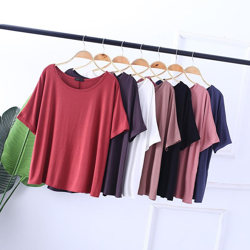 

Short sleeve T-shirt women's spring and summer new European and American loose large bottomed shirt Shirt Top, Black