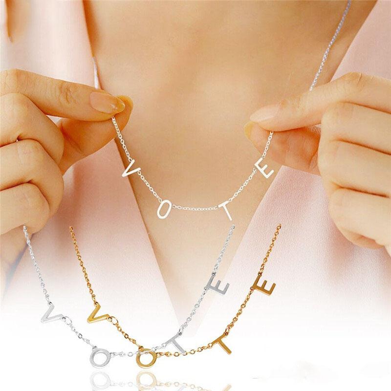 

Vote Necklace Former First Lady Vote Initial Necklace for Women Wears the Same Freedom Equality Jewelry
