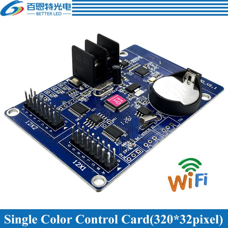 

HD-W00 WIFI 2*HUB12 Single color(320*32 pixels) WIFI LED display control card