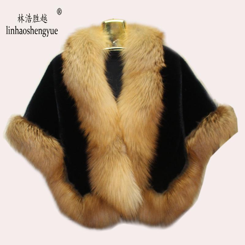 

Scarves Linhaoshengyue 2021 Women Shawl With Fur Collar Sleeve Cuff1