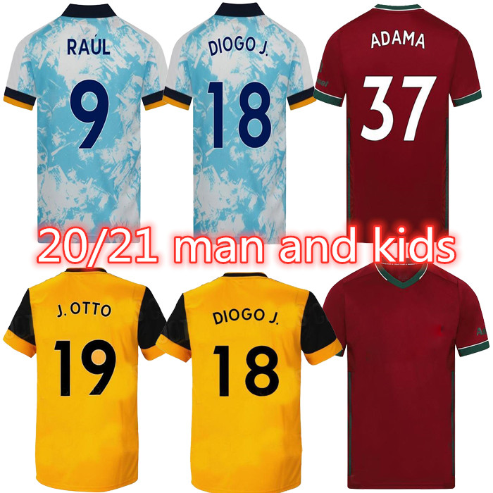 

kids and men 2021 soccer jersey FÃBIO SILVA 20 21 PODENCE VITINHA RAUL SAISS NEVES football kit Wanderers ADAMA shirt, Black