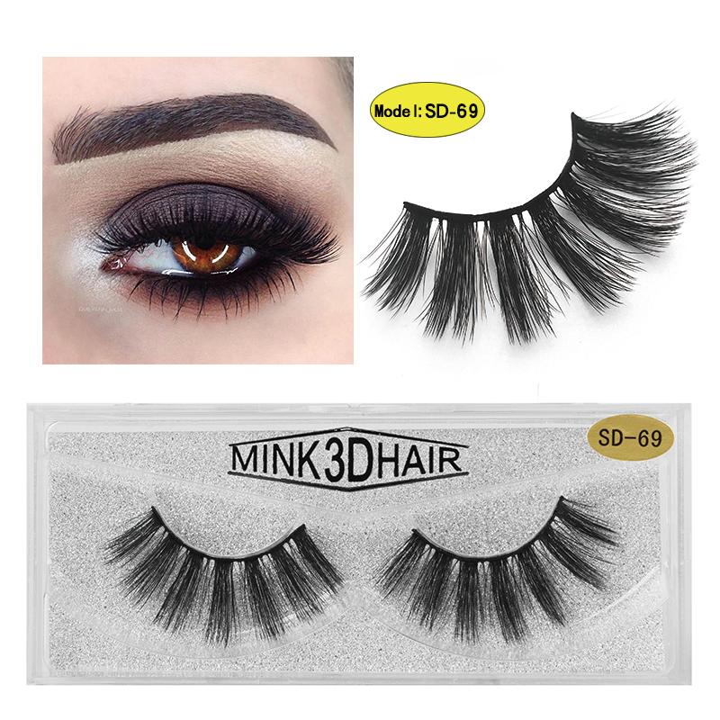 

1Pair 3D Mink False Eyelashes Extension 100% Cruelty free Criss-cross Lashes Thick Natural Handmade Wispies Fluffy Makeup