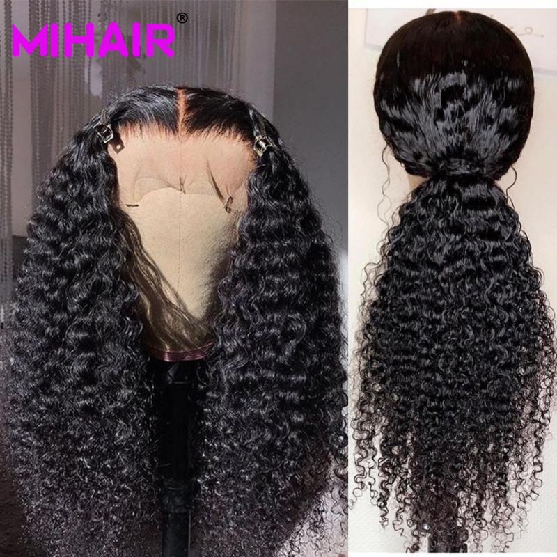 

Pre Plucked 13*4 Lace Front Human Hair Wigs Brazilian Remy Hair Wig Curly Glueless Lace Wigs With Baby Natural Color, As pic