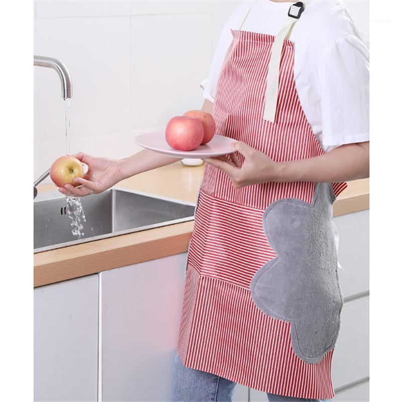 

Apron household waterproof fashion thickening can wipe hands for cooking kitchen strap anti-oil work clothes adult female1