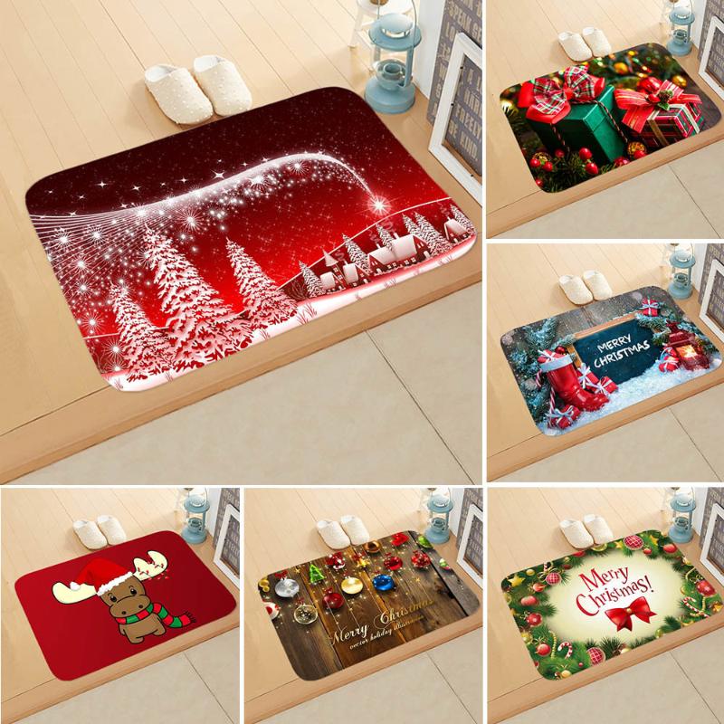 

Cushion/Decorative Pillow Christmas Mat Rug Tree Red Festive Printed Kitchen Mats Door, Navy blue