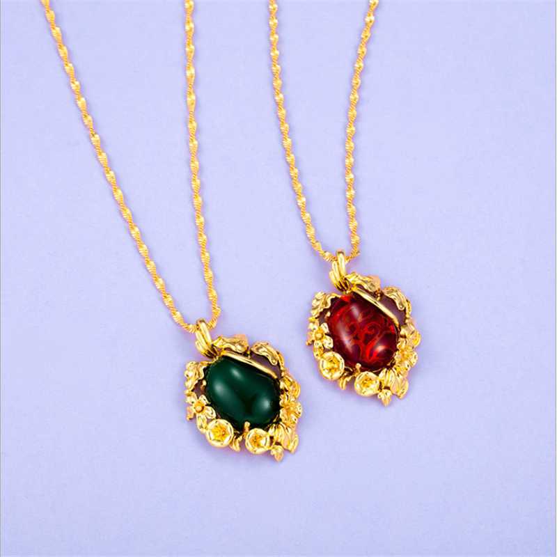 

Women Necklace Clavicle Water Wave Necklace Retro 24k Gold Plated For Women Jewelry