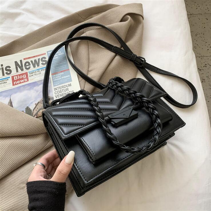 

Factory wholesale women bag simple atmospheric wavy womens messenger bags retro leather shoulder handbag fashionable leathers woven handbags