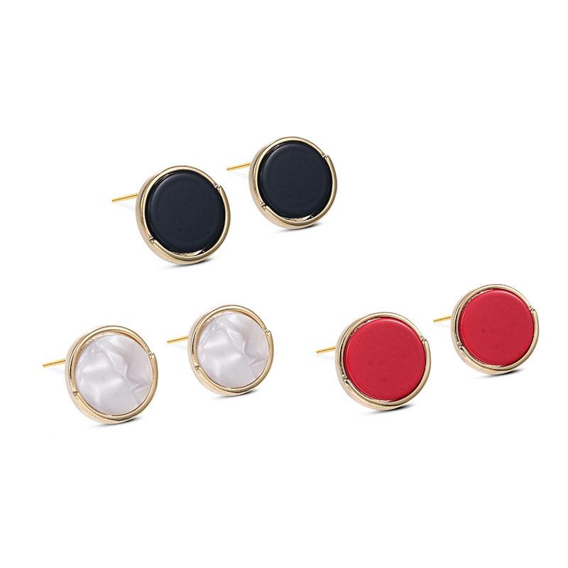 

Boutique High Quality Acetate Small Round Stud Earrings Simple Korean Style Jewelry Earrings For Women Girls Brincons