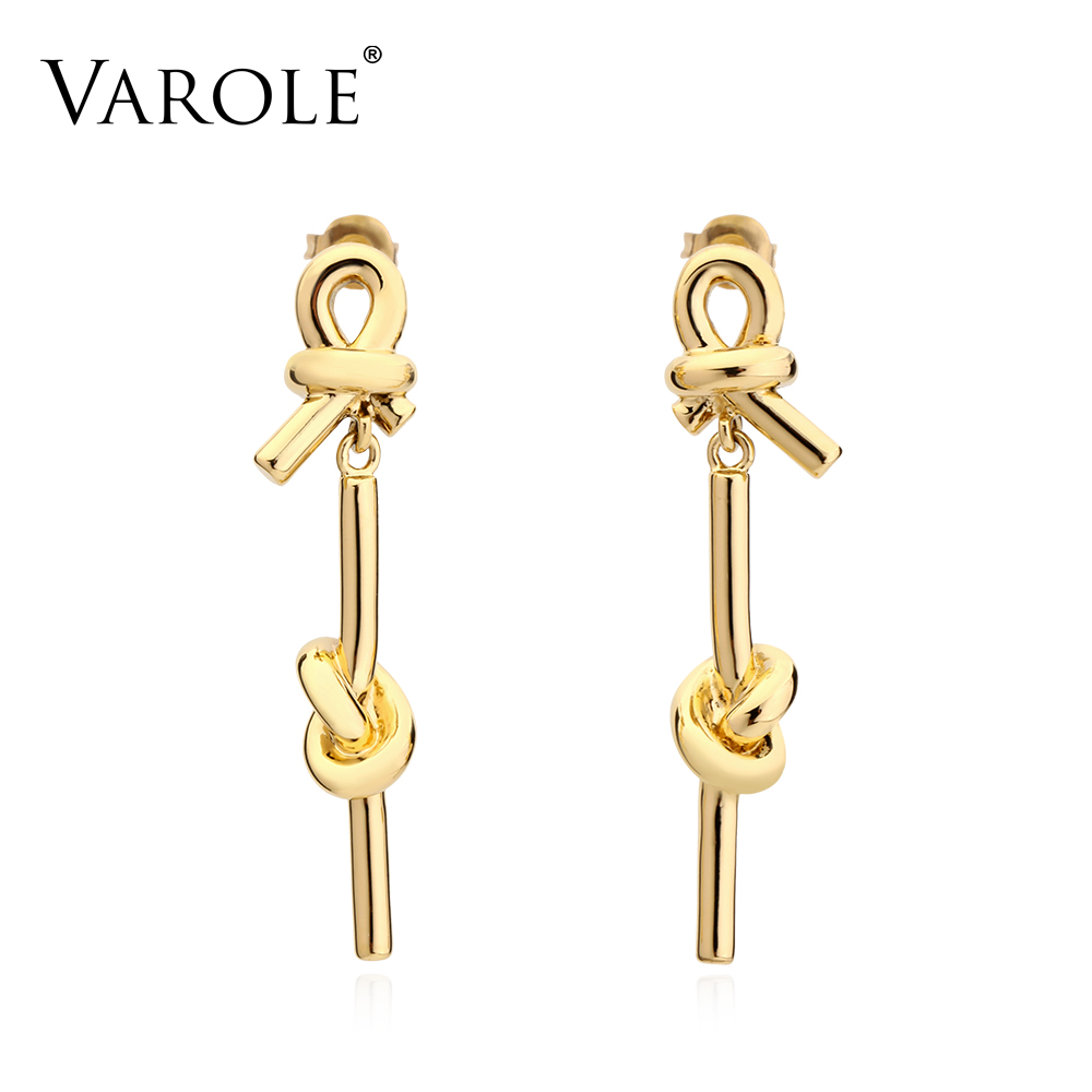 

VAROLE New Style Earring Gold Color 100% Drop Copper Earrings for Women Big Long Earrings Jewelry brincos